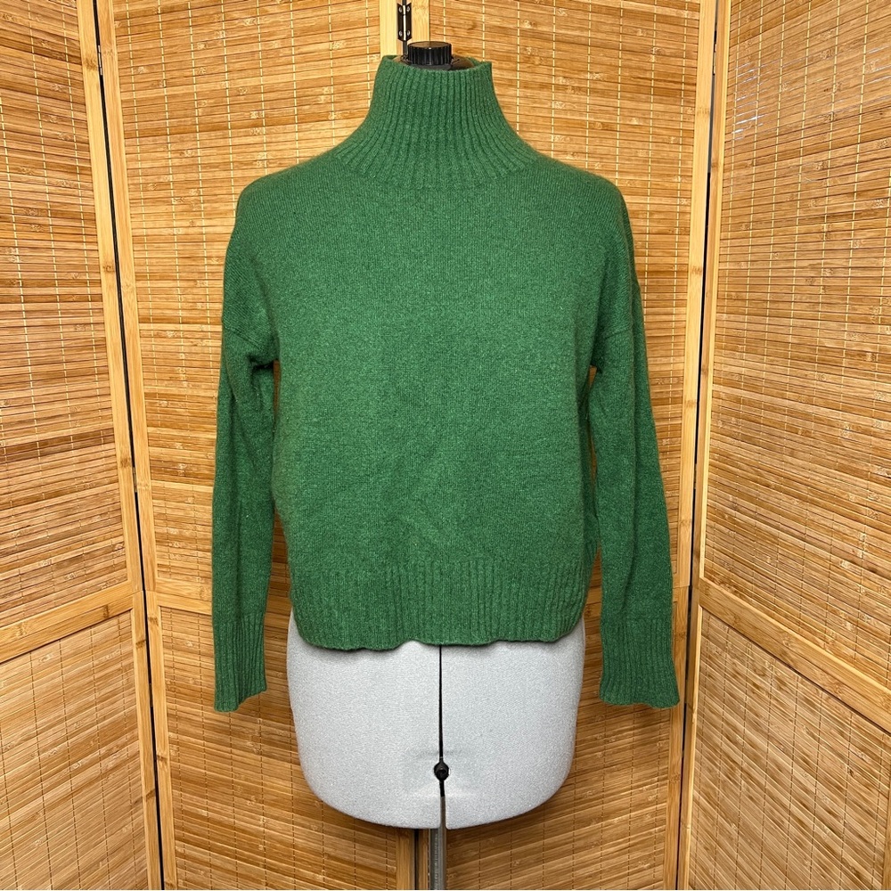 Free People Forest Green Cashmere Turtleneck Sweater - Picture 2 of 12